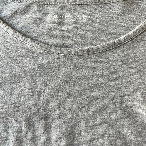 Soft Surroundings Gray Pullover Tie Waist Top Size Large - Picture 5 of 7